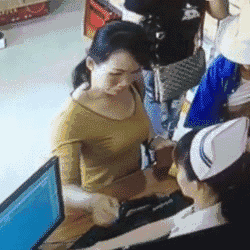 Thief Paying Customer CCTV GIF