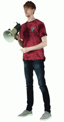 Thin Man Shouts On The Megaphone GIF
