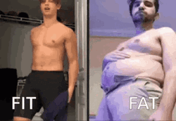 Thin To Obese Fit Check GIF