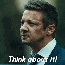 Think About It Jeremy Renner GIF