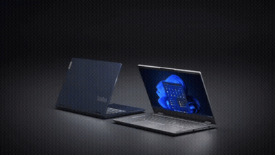 ThinkBook 14S Yoga Gen 2 Laptop On Black Background GIF