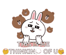 Thinking About You Cony And Brown Couple GIF
