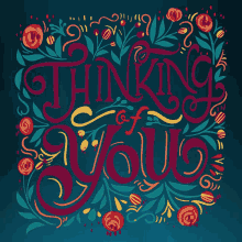 Thinking About You Floral Graphic Design GIF