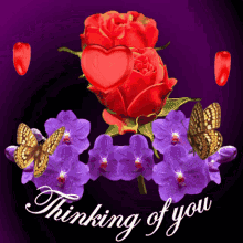 Thinking About You Flowers And Butterflies GIF
