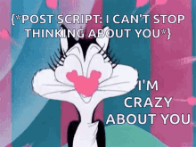 Thinking About You In Love Cartoon Cat GIF