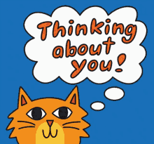Thinking About You Orange Cat Animation GIF