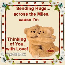 Thinking About You With Love Hugging Teddy Bears GIF