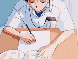 Thinking And Writing Shinji GIF