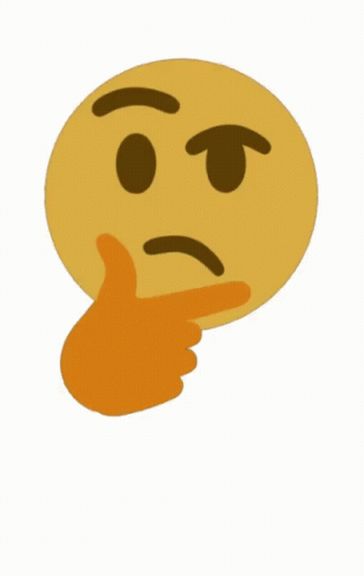 Thinking Emoji Pointing At Chin GIF