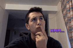 Thinking Man Moving Finger Hmmmm GIF