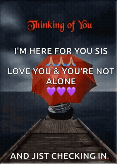 Thinking Of You Card With Red Umbrella GIF