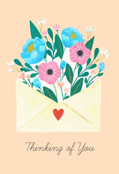 Thinking Of You Flowers Envelope GIF