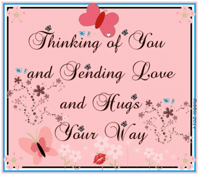 Thinking Of You Sending Love And Hugs Card GIF