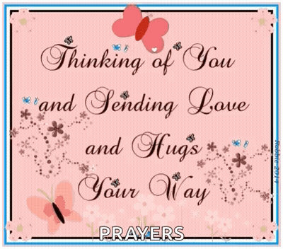 Thinking Of You Sending Love And Hugs Greeting Card GIF