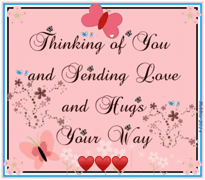 Thinking Of You Sending Love Hugs Card GIF