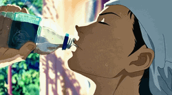 Thirsty Anime Drinking Water