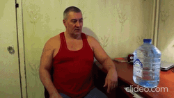 Thirsty Man Drink Gallon Of Water Straight  GIF