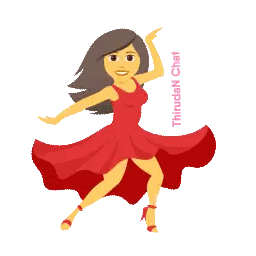 Thirudan Chat Cartoon Woman In Red Dress Sticker