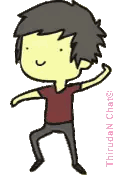 Thiruden Char Boy In Red Shirt And Black Pants Sticker