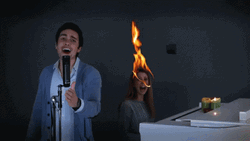 This Girl Is On Fire Head Burning GIF