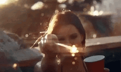 This Girl Is On Fire Holding Party Cup GIF