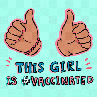 This Girl Is Vaccinated Thumbs Up GIF