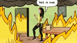 This Is Fine Meme Aerobics Exercise Dance GIF