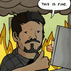 This Is Fine Meme Desktop Browsing Thumbs Up GIF
