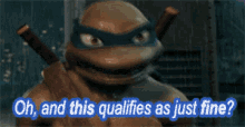 This Is Fine Ninja Turtle Leonardo GIF