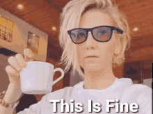 This Is Fine Shades On Fire GIF