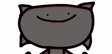 This Is Fine Smiling Cat Cartoon GIF