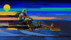 This Is The Way Fast Mandalorian Flying On His Car GIF