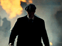 Thomas Shelby Behind Exploding City GIF