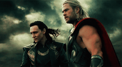 Thor And Loki Together Cloudy Sky GIF
