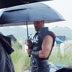 Thor God Of Thunder Dancing In The Rain GIF