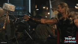 Thor Love And Thunder Reaching Hammer GIF