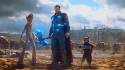 Thor With Groot And Raccoon