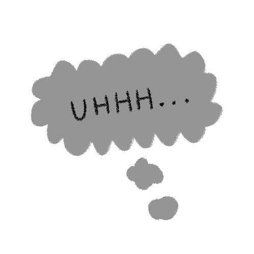 Thought Bubble Saying Uhhh Sticker