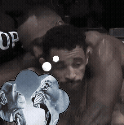Thought Bubble With Lion And Man In OP Shirt GIF