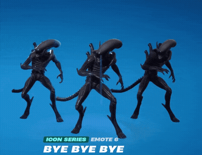 Three Aliens Are Jumping In The Air With The Words Bye Bye Bye Behind Them GIF