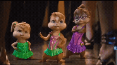 Three Alvin And The Chipmunks Dancing On Stage GIF