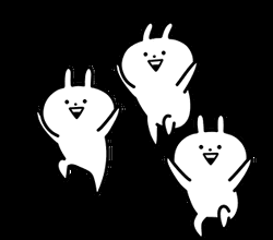 Three Amigos Rabbits Bunnies Running Around Excited GIF