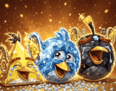 Three Angry Birds Crying GIF