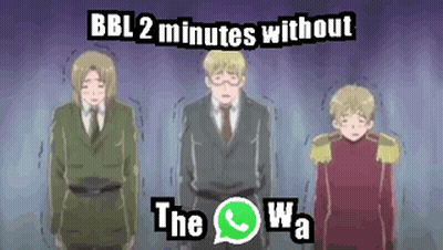 Three Anime Characters Are Standing Next To Each Other In A Row . GIF