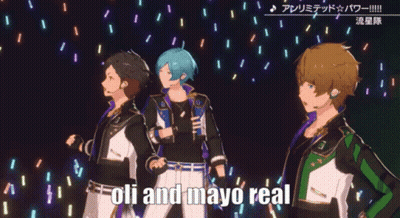 Three Anime Characters Oli And Mayo Real GIF
