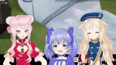 Three Anime Characters Smiling GIF