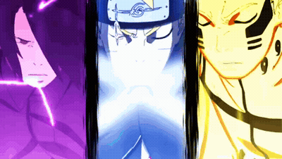 Three Anime Characters With Number 9 On Face GIF