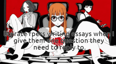 Three Anime Girls Literate Rpers Writing Essays GIF