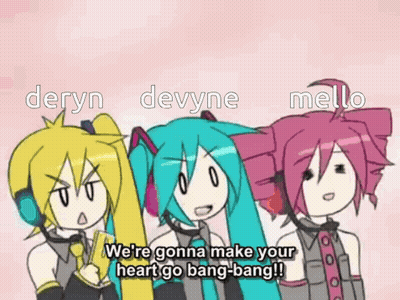 Three Anime Girls Make Heart Go Bang Bang GIF