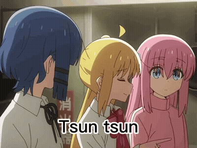 Three Anime Girls Tsun GIF